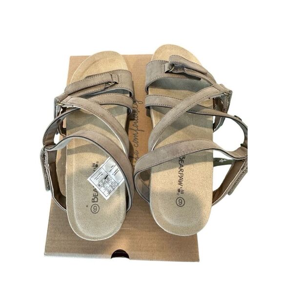 NIB Bear Paw Acacia Strappy Sandals Stone Size 9 - Picture 2 of 8